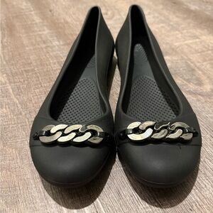 CROCS Black Flats